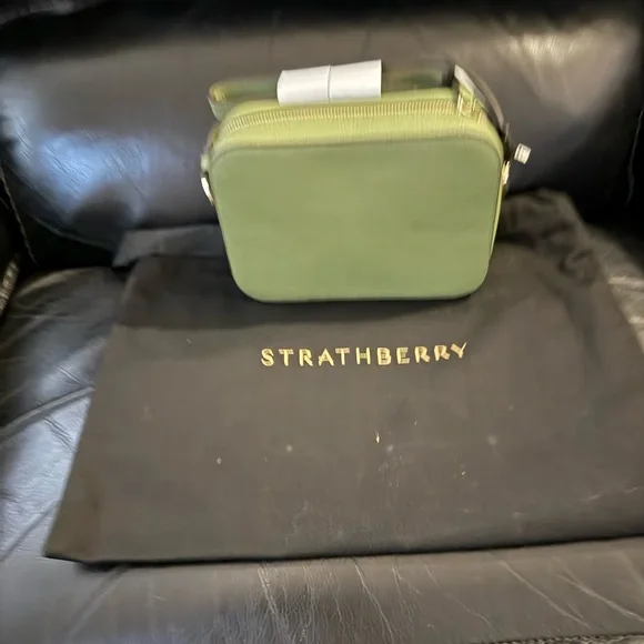 Strathberry Olive Green Leather Camera Bag - Picture 2 of 3